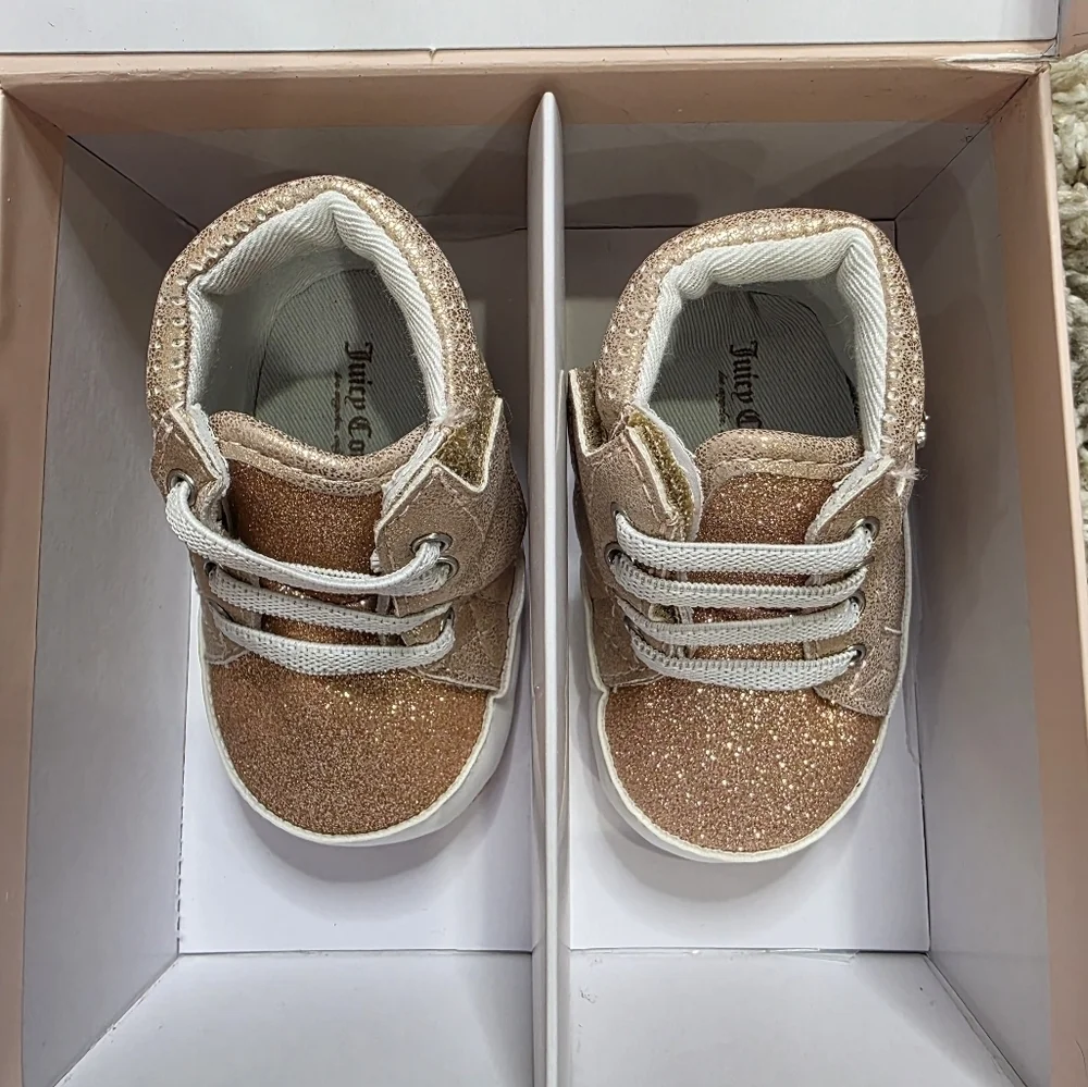Juicy Couture Kids Shimmering Gold Sneakers
